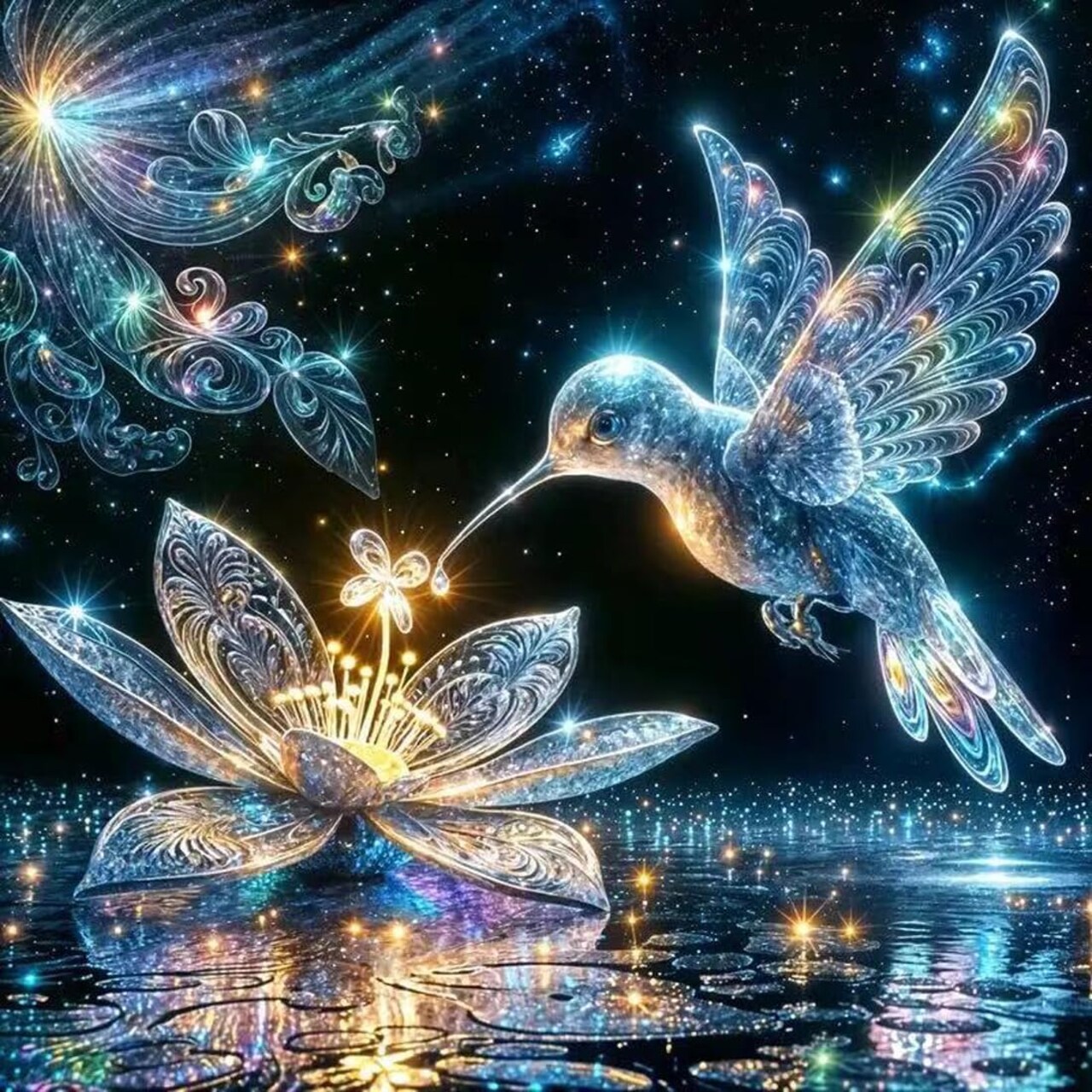 Hummingbird Diamond Art Kits for Adults,DIY Bird Diamond Painting Kits Round Diamond Dots for Adults,5D Full Drill Painting Kit Art and Crafts for Adults Home Wall Decor 14 X 14inch